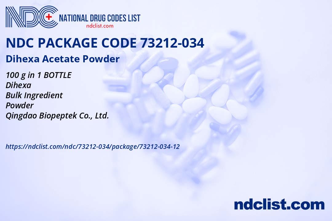 Dihexa Acetate Powder- NDC73212-034-12