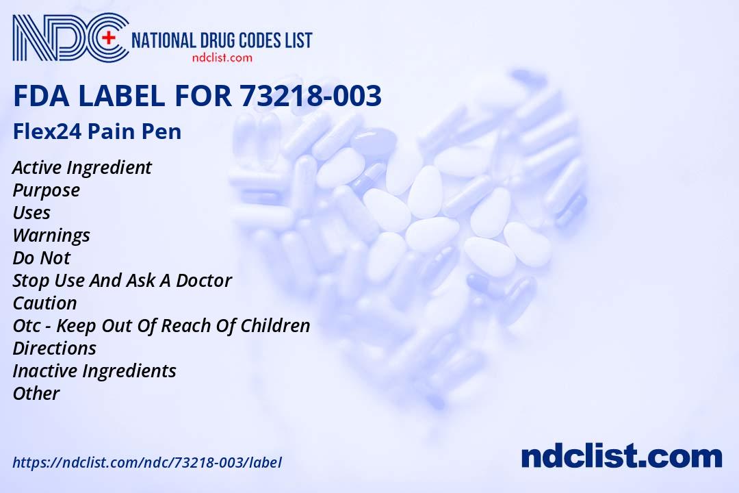 Flex24 Pain Pen - FDA Label NDC 73218-003
