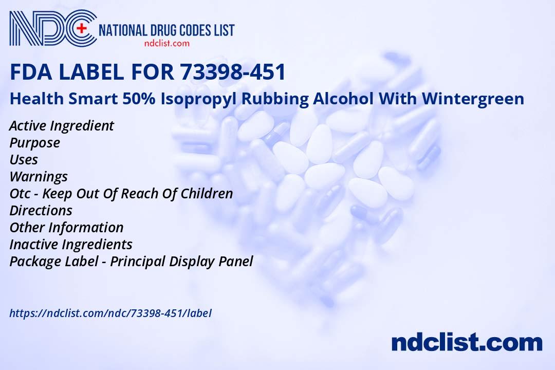 Health Smart 50% Isopropyl Rubbin - FDA Label NDC 73398-451