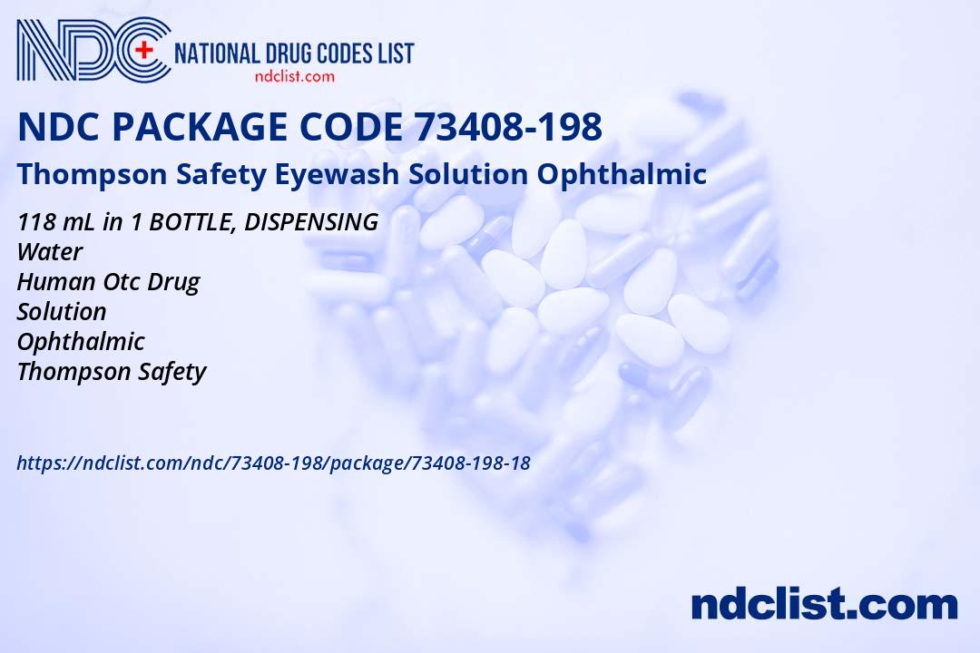 NDC Package 7340819818 Thompson Safety Eyewash Solution Ophthalmic