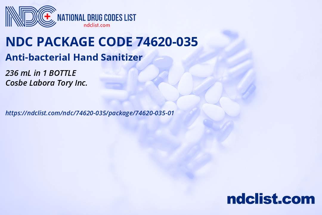 Anti-bacterial Hand Sanitizer- NDC74620-035-01