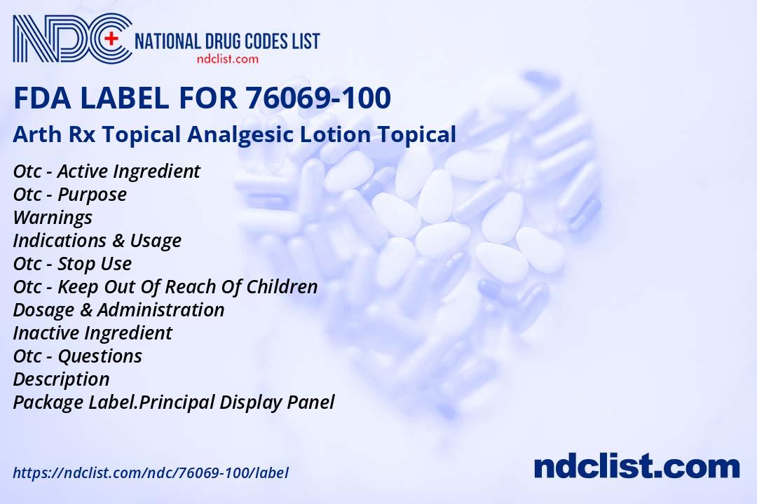 FDA Label for Arth Rx Topical Analgesic Lotion Topical - Indications ...