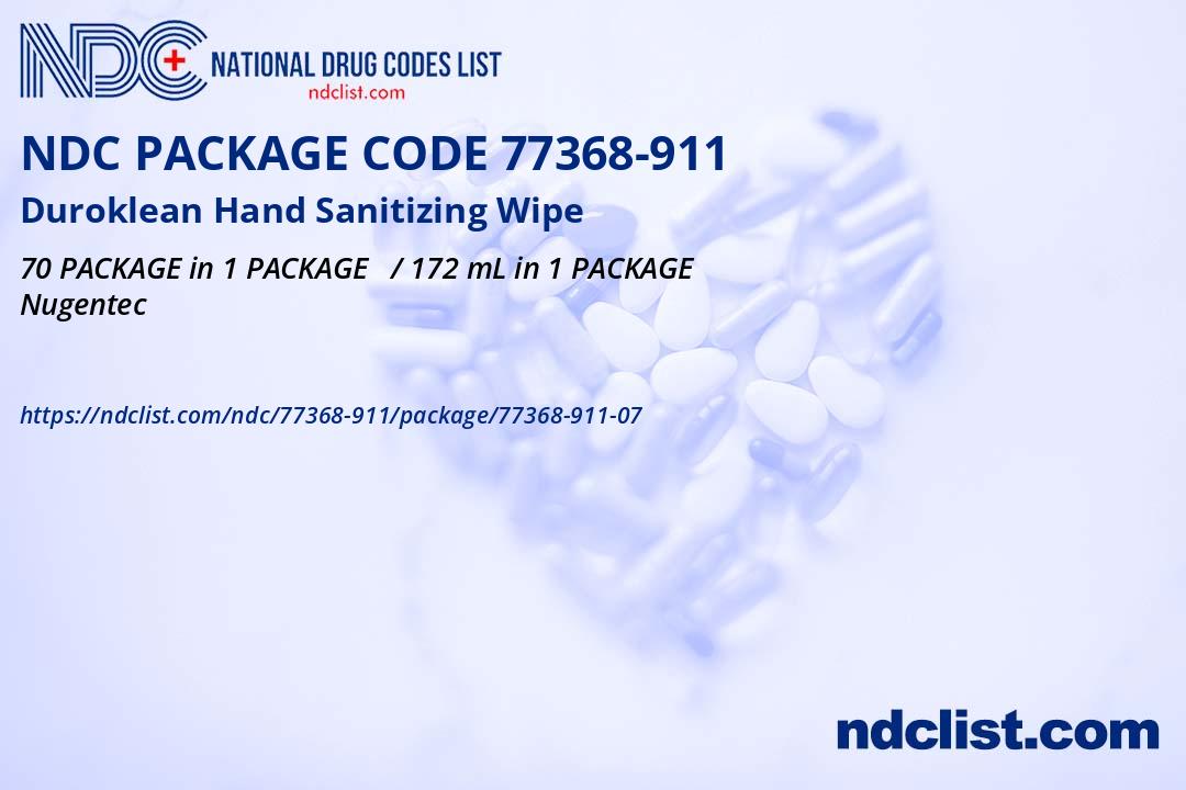 NDC Package 77368-911-07 Duroklean Hand Sanitizing Wipe