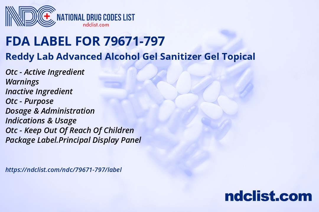 G Reddy Label Reddy Lab Advanced Alcohol Gel Sa - FDA Label NDC 79671-797