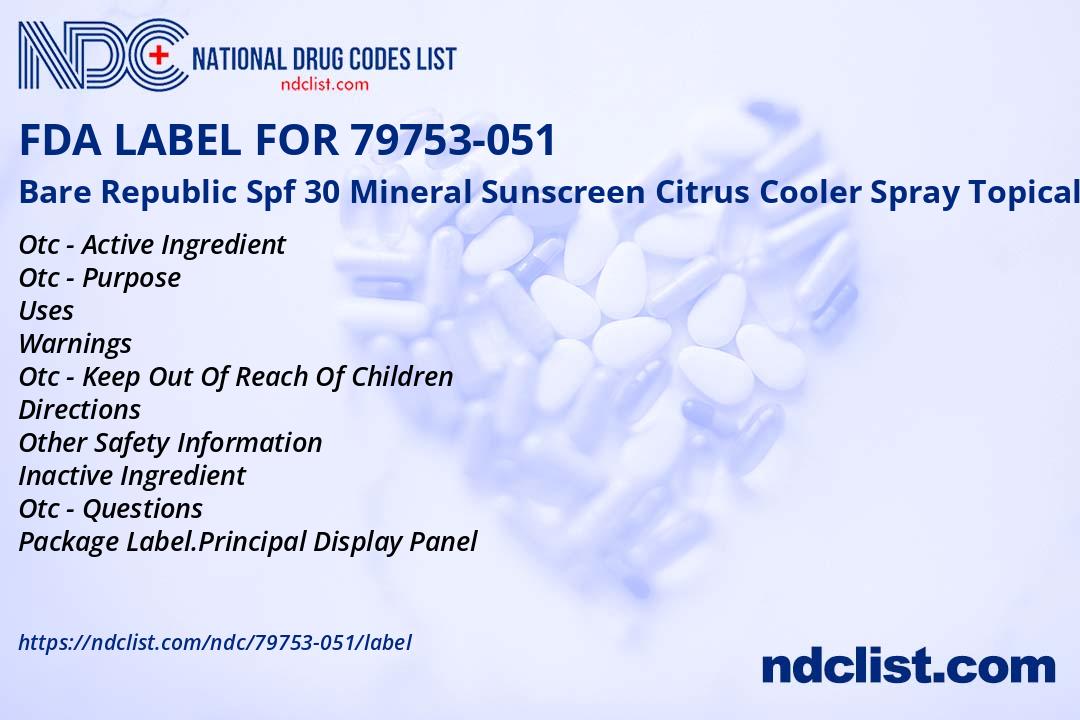 Un7337 Label Bare Republic Spf 30 Mineral Suns - FDA Label NDC 79753-051