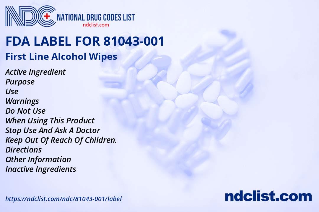 First Line Alcohol Wipes - FDA Label NDC 81043-001