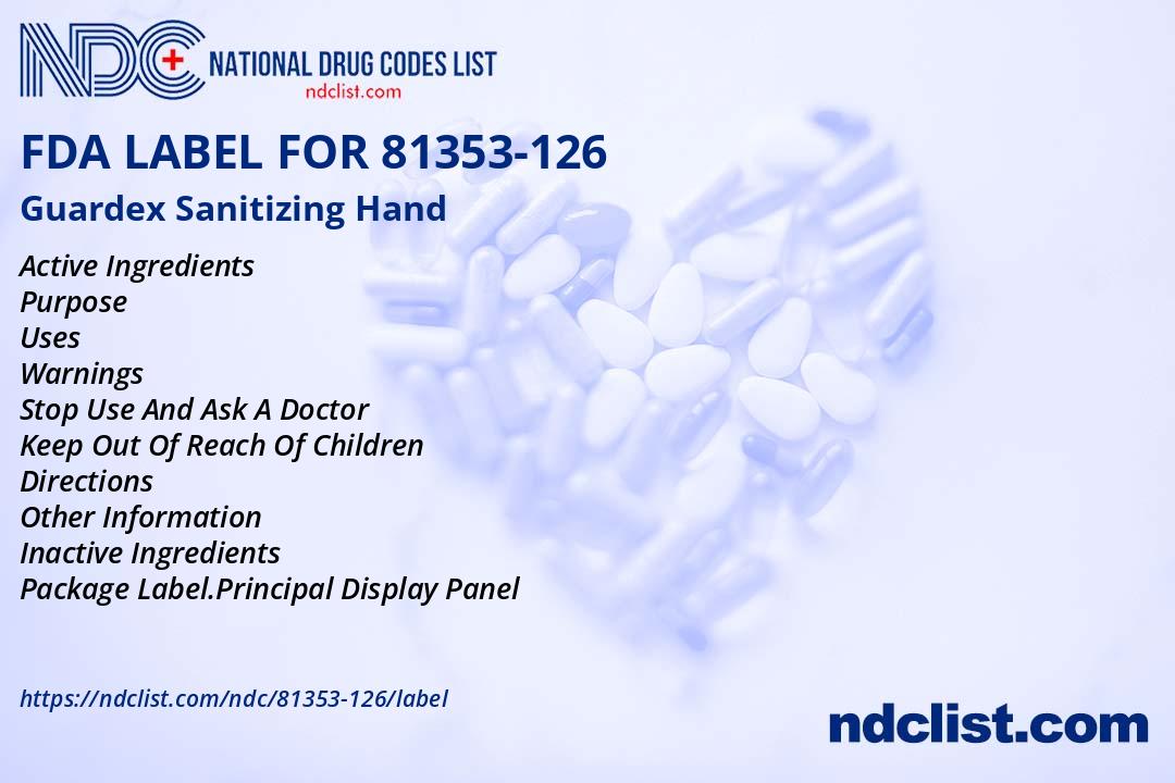Guardex Sanitizing Hand FDA Label - NDC 81353-126