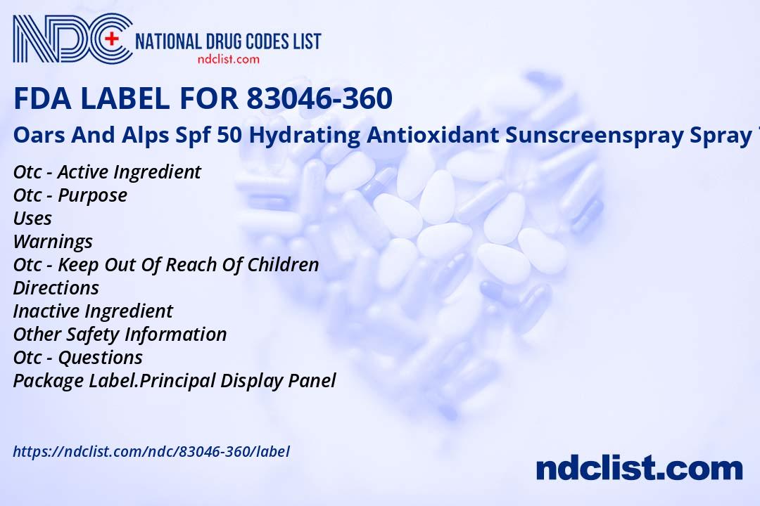 Oars And Alps Spf 50 Hydrating An - FDA Label NDC 83046-360
