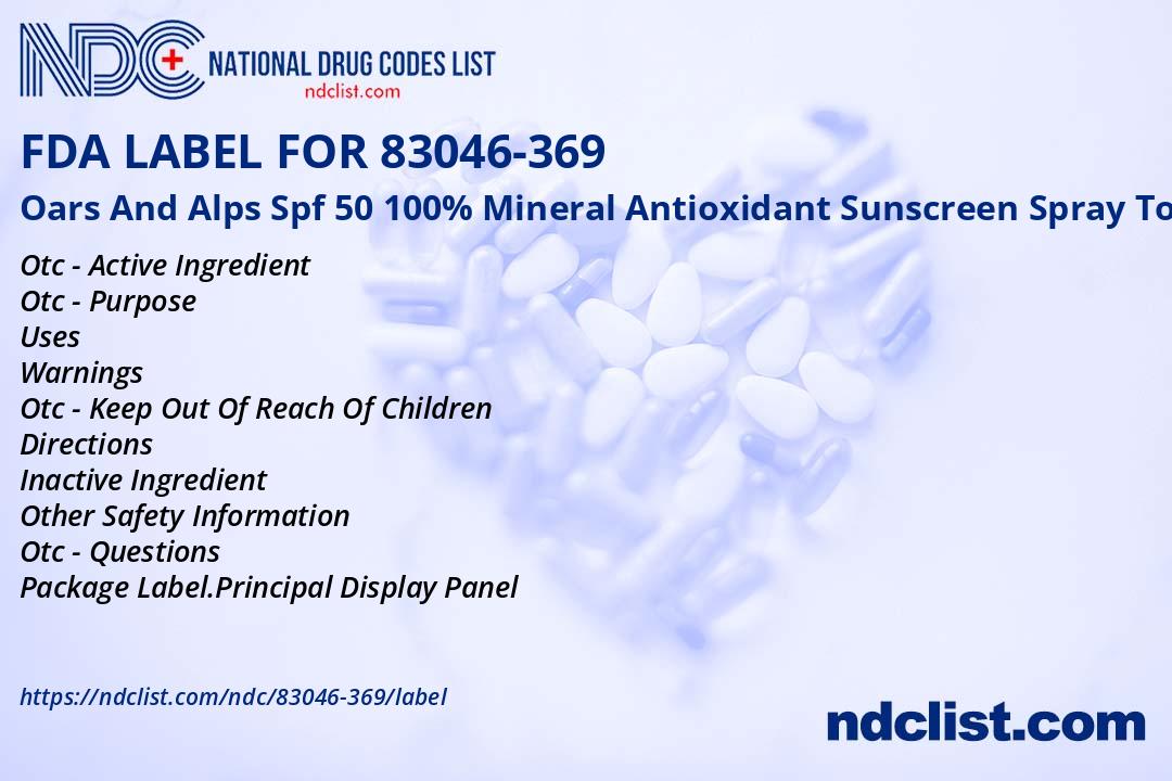 Oars And Alps Spf 50 100% Mineral - FDA Label NDC 83046-369
