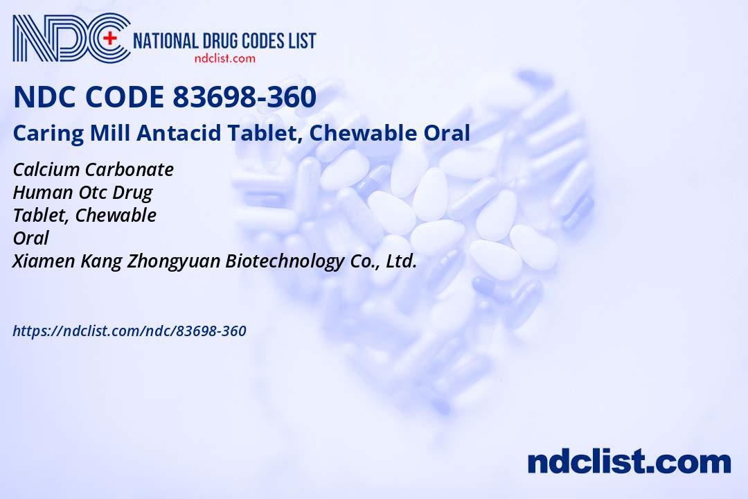 Caring Mill Antacid Tablet, Chewable- NDC83698-360