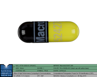 Pill Identifier Nitrofurantoin Monohydrate/ Macrocrystalline - Size ...