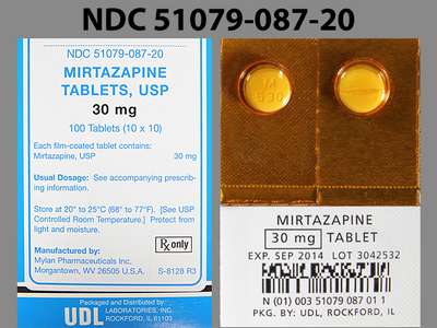 Image of Image of Mirtazapine  tablet, film coated by Mylan Institutional Inc.