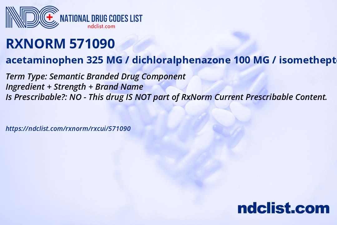 RxNorm 571090 acetaminophen 325 MG / dichloralphenazone 100 MG 