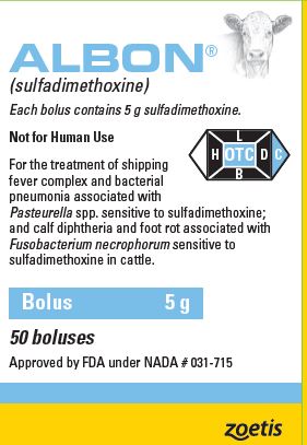 5g 50ct bottle label - albon boluses 2