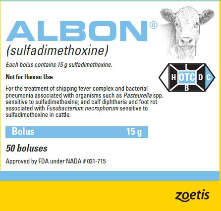 15g 50ct bottle label - albon boluses 4
