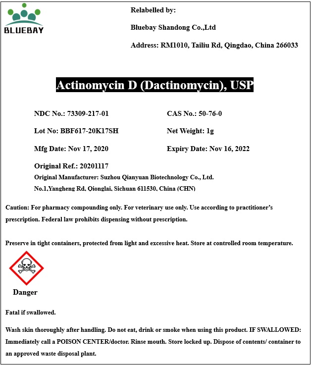Actinomycin D (Dactinomycin) 1g BBE617 20K17SH vet