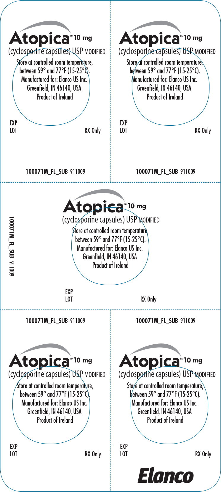 Principal Display Panel - Atopica 10mg Blister Label - ato02 0002 03