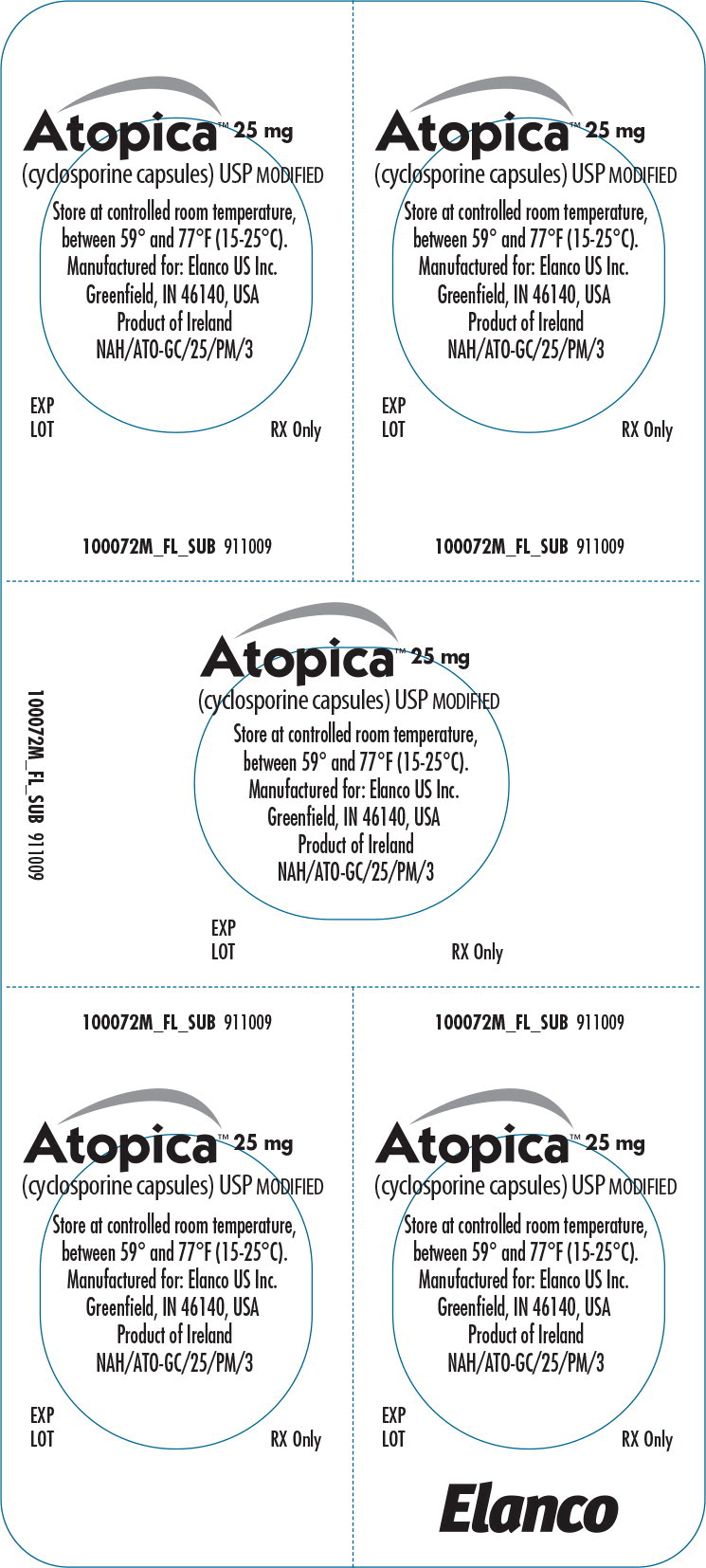 Principal Display Panel - Atopica 25mg Blister Label - ato02 0002 05