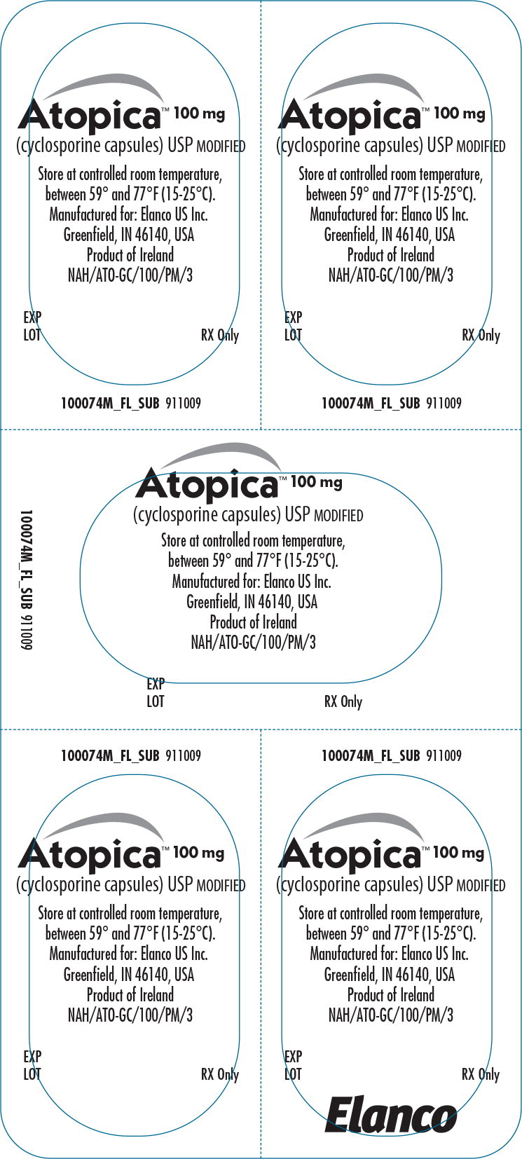 Principal Display Panel - Atopica 100mg Blister Label - ato02 0002 09