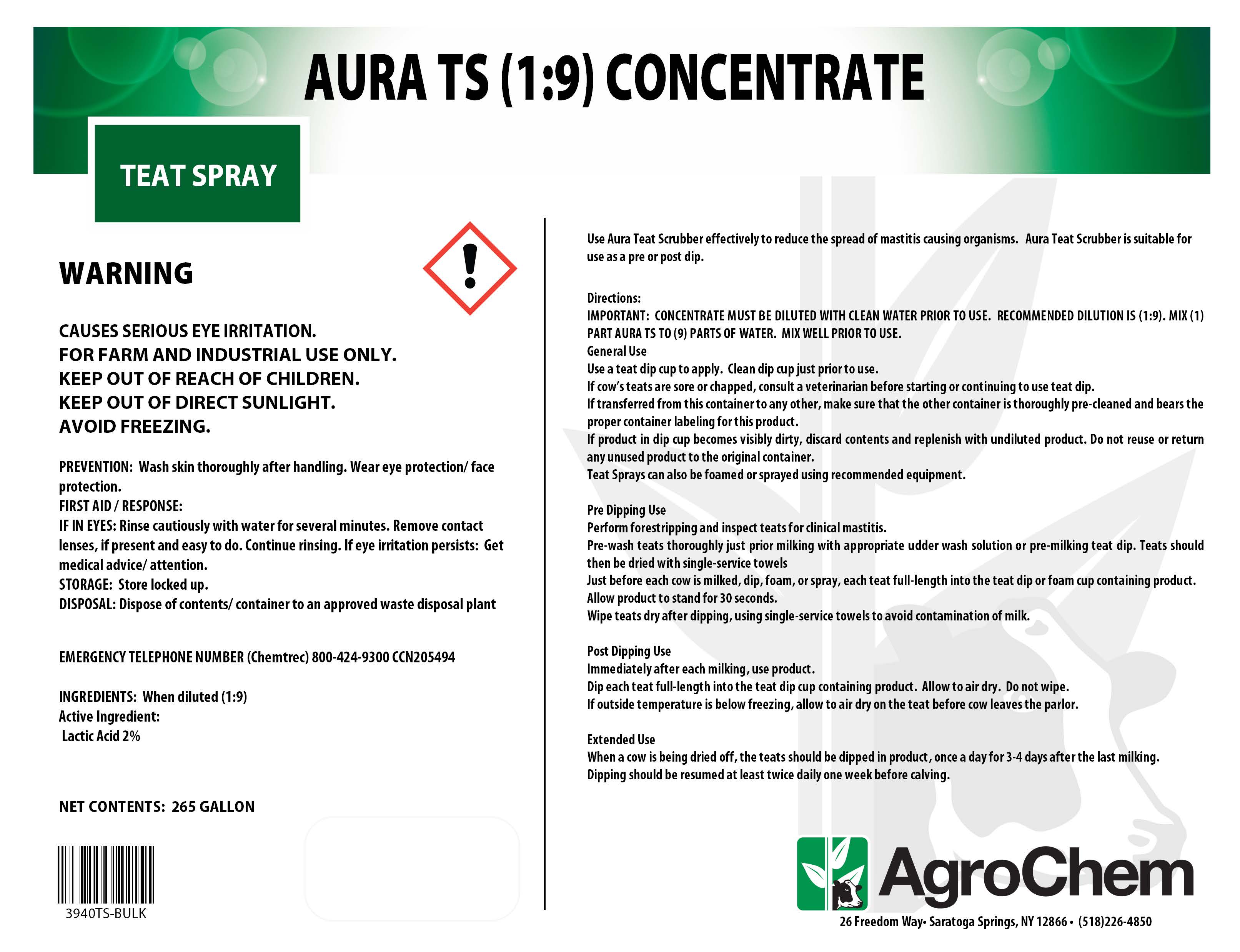 3940TS   BULK AURA TS (1 to 9) CONCENTRATE