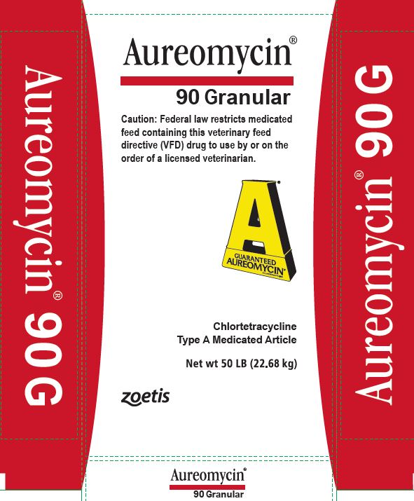 90 Granular bag label - aureomycin 2