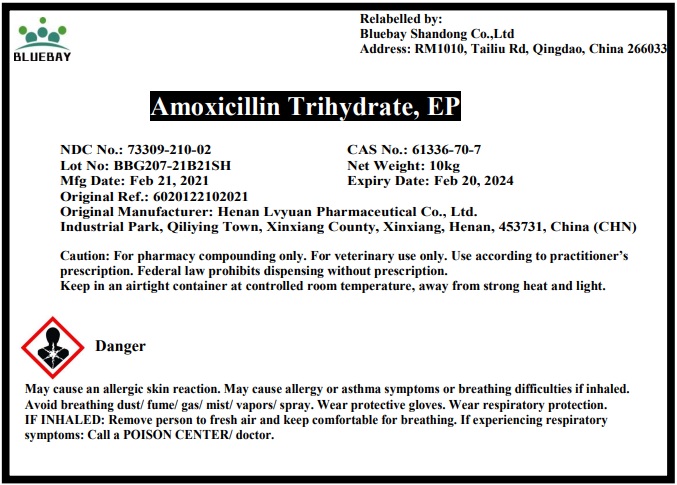 BB label Amoxicillin Trihydrate 10kg BBG207 21B21SH vet