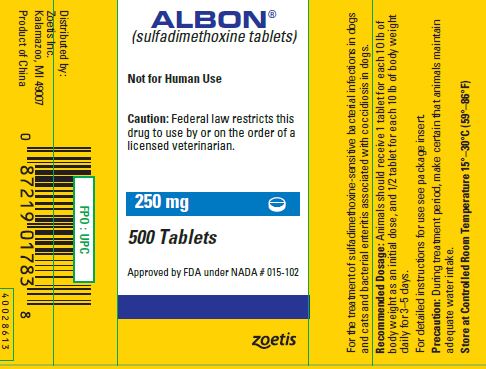 250 mg bottle label - albon 3