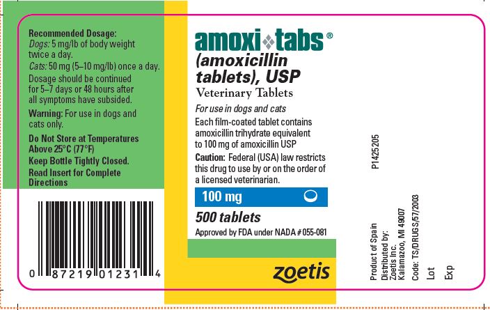 100 mg Tablet Bottle Label - amoxi tabs 2
