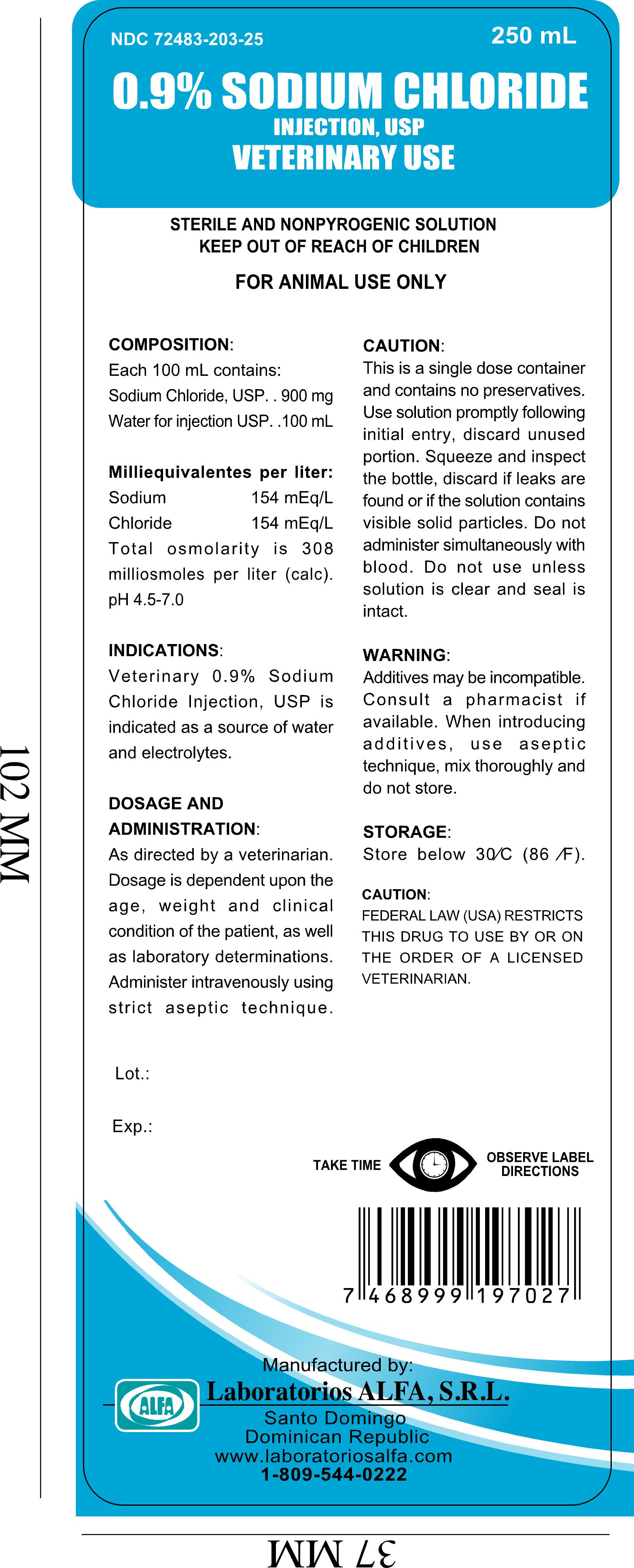 Veterinary 0.9% Sodium Chloride Injection (250mL) - salina3