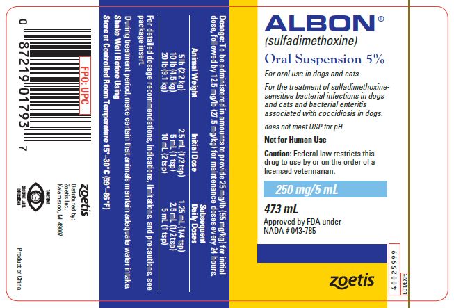 473 mL bottle label - albon oral suspension 3