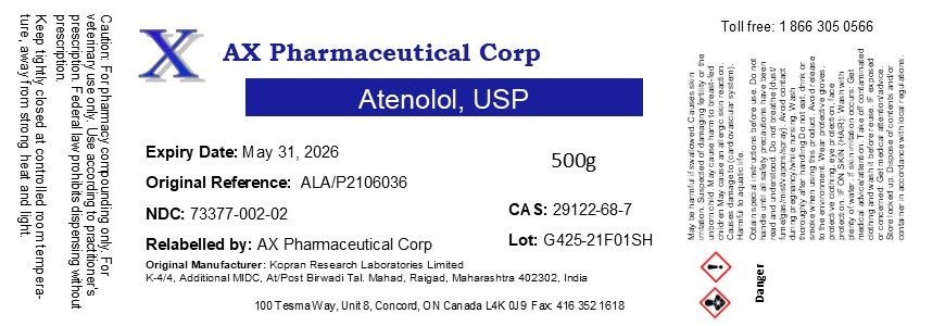 Atenolol USP 500g M G425 21F01SH vet US Tesma