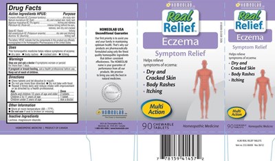 image of carton label - realrlf tabs eczema