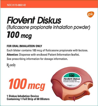 Flovent Diskus 100 mcg 60 dose carton - flovent diskus spl graphic 15