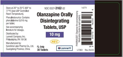 Olanzapine-orally-disintegrating-10mg.jpg PACKAGE LABEL - Olanzapine orally disintegrating tablets 10 mg, 30 tablets - Olanzapine orally disintegrating 10mg