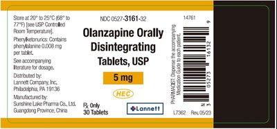 Olanzapine-orally-disintegrating-5mg.jpg PACKAGE LABEL FRONT PANEL - Olanzapine orally disintegrating tablets 5 mg, 30 tablets - Olanzapine orally disintegrating 5mg