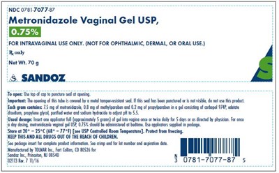 70g tube - metronidazole vaginal gel 12