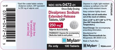 Divalproex Sodium Extended-Release Tablets 250 mg Bottle Label - image 01