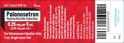 pal0g-0000-05.jpg PACKAGE LABEL – PRINCIPAL DISPLAY PANEL – Vial Label - pal0g 0000 05