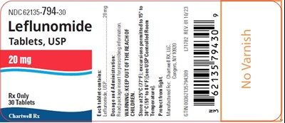Image Description (Leflunomide 20mg 30s Label)