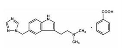 image of rizatriptan benzoate Chemical Structure - maxalt 01