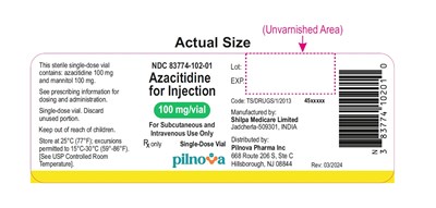 e1ef6b99-ee6e-4387-b3d2-e74e35af5661-03.jpg Azacitidine for injection 100mg/vial, Vial label - e1ef6b99 ee6e 4387 b3d2 e74e35af5661 03