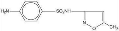 This is an image of the structural formula of Sulfamethoxazole. - sulfatrim 1