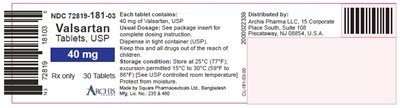 image-01.jpg Valsartan Tablets, USP 40 mg Bottle Label - image 01