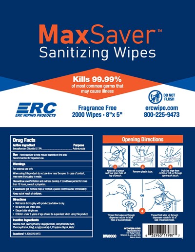 Undefined (Bw8000 Maxsaver Sanitizing Wipes Labels C2 R2 Ol Baglabel2up)