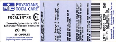 image of 20 mg package label - 5684