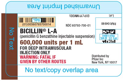 PRINCIPAL DISPLAY PANEL - 1 mL Syringe Label - bicillin 03
