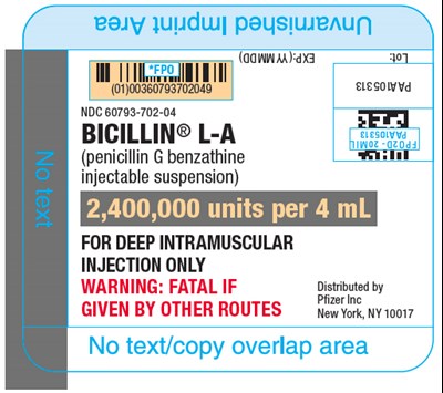 PRINCIPAL DISPLAY PANEL - 4 mL Syringe Label - bicillin 07