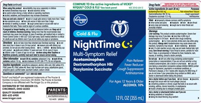 Acetaminophen 650 mg, Dextromethorphan Hbr 30 mg, Doxylamine Succinate 12.5 mg (Nighttime Cold Flu Original Liquid 1)