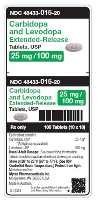 Carbidopa And Levodopa Extended-release Tablets, Usp 25 mg/100 mg Unit Carton Label (Image 01)