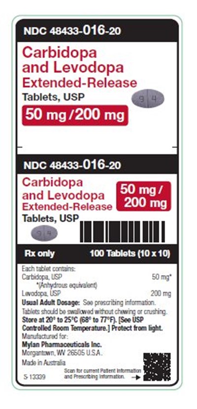 Carbidopa And Levodopa Extended-release Tablets, Usp 50 mg/200 mg Unit Carton Label (Image 03)